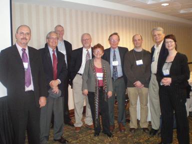 from left to right: Dominique Meekers, Frank Bean, Doug Ewbank, Ron Lesthaeghe, Jane Menken, John Cleland, Johan Surkyn, Arland Thornton, and Melinda Mills